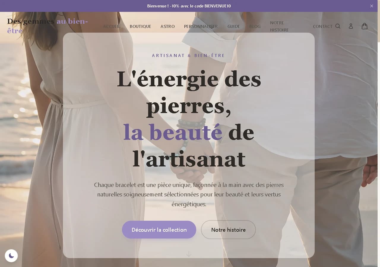 Pamje nga faqja publike e Des Gemmes au Bien-être.
