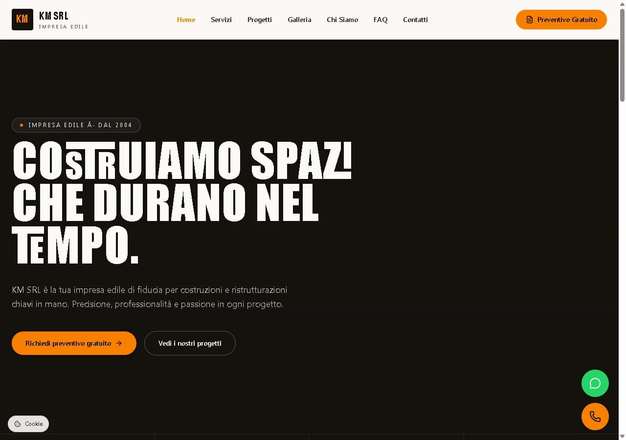 Pamje nga faqja publike e KM SRL.
